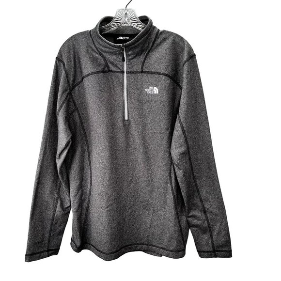 The North Face Pullover 1/4 Zip Jacket Shirt size L Men Gray Mock Neck - Picture 1 of 8